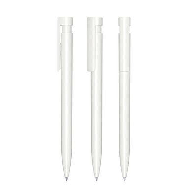 senator® Druckkugelschreiber Liberty Polished, blaue Mine, weiß