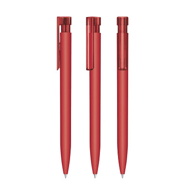 senator® Druckkugelschreiber Liberty Soft Touch, blaue Mine, rot 186