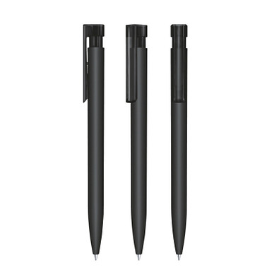 senator® Druckkugelschreiber Liberty Soft Touch, blaue Mine, schwarz