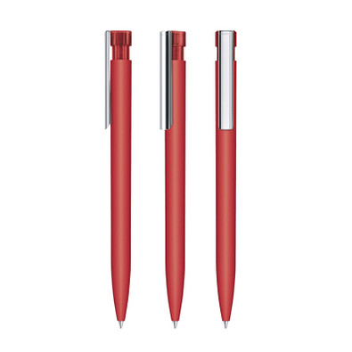 senator® Druckkugelschreiber Liberty Soft Touch MC, blaue Mine, rot 186