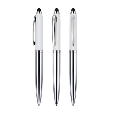 senator® Drehkugelschreiber Nautic Touch Pad Pen, blaue Mine, weiß