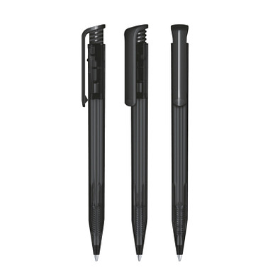 senator® Druckkugelschreiber Super Hit Clear, blaue Mine, schwarz