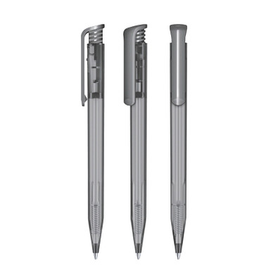 senator® Druckkugelschreiber Super Hit Frosted, blaue Mine, grau cool gray 9