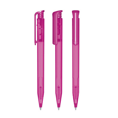 senator® Druckkugelschreiber Super Hit Frosted, blaue Mine, pink rhodamine red