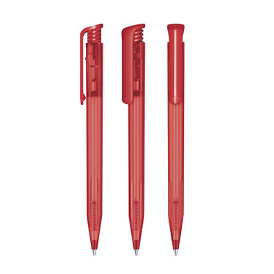 senator® Druckkugelschreiber Super Hit Frosted, blaue Mine, rot 186