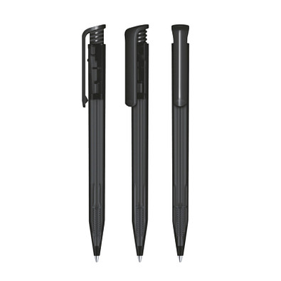 senator® Druckkugelschreiber Super Hit Frosted, blaue Mine, schwarz