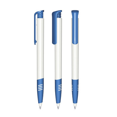 senator® Druckkugelschreiber Super Hit Polished Basic SG, blaue Mine, weiß,blau 2935