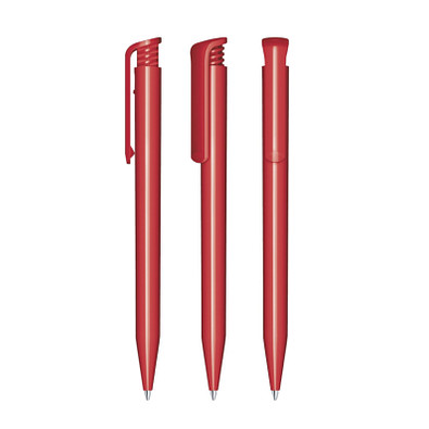 senator® Druckkugelschreiber Super Hit Polished, blaue Mine, rot 186
