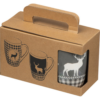 Set aus 2 Weihnachtstassen, mehrfarbig