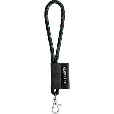 SET Lanyard NAUTIC Short (Ø 7 mm) Set mit 9 mm Schnappkarabiner, Schwarz/Grün
