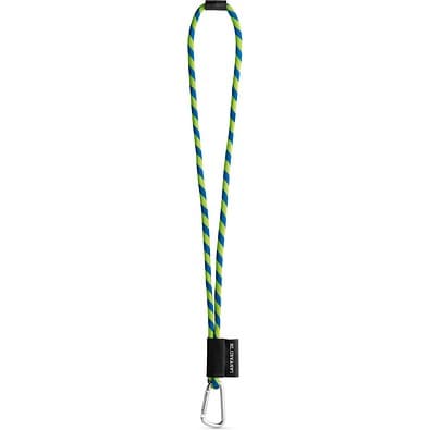 SET Lanyard TUBE Long (Ø 7 mm) mit 55 mm D-förmigem Karabiner und Ø 7 mm Sicherheitsverschluss, Gelb Hexachrome/Königsblau