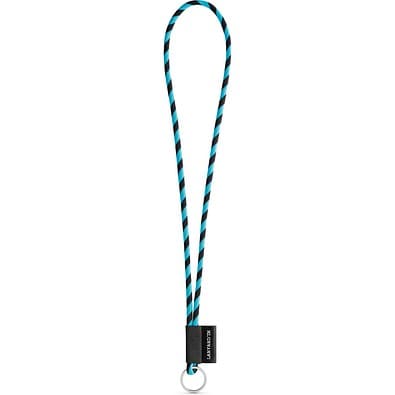 SET Lanyard TUBE Long (Ø 7 mm) mit Ring Ø 32 mm, 353 - Schwarz/Hellblau