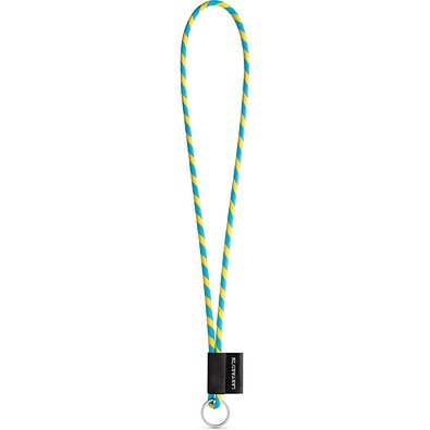 SET Lanyard TUBE Long (Ø 7 mm) mit Ring Ø 32 mm, Gelb/Hellblau