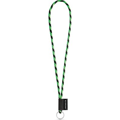 SET Lanyard TUBE Long (Ø 7 mm) mit Ring Ø 32 mm, Grün Hexachrome/Schwarz