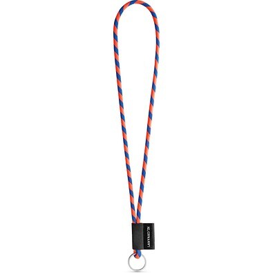 SET Lanyard TUBE Long (Ø 7 mm) mit Ring Ø 32 mm, Orange Hexachrome/Königsblau