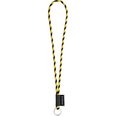 SET Lanyard TUBE Long (Ø 7 mm) mit Ring Ø 32 mm, Schwarz/Gelb