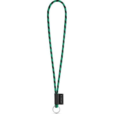 SET Lanyard TUBE Long (Ø 7 mm) mit Ring Ø 32 mm, Schwarz/Grün