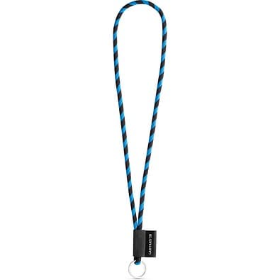 SET Lanyard TUBE Long (Ø 7 mm) mit Ring Ø 32 mm, Schwarz/Königsblau