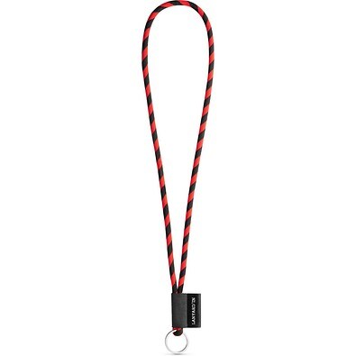 SET Lanyard TUBE Long (Ø 7 mm) mit Ring Ø 32 mm, Schwarz/Rot