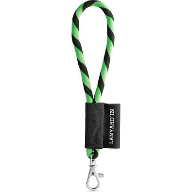 SET Lanyard TUBE Short (Ø 7 mm) mit 9 mm Schnapperkarabiner, Grün Hexachrome/Schwarz