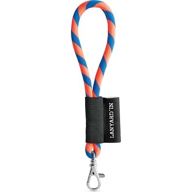 SET Lanyard TUBE Short (Ø 7 mm) mit 9 mm Schnapperkarabiner, Orange Hexachrome/Königsblau