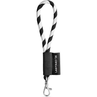 SET Lanyard TUBE Short (Ø 7 mm) mit 9 mm Schnapperkarabiner, Schwarz/Weiß
