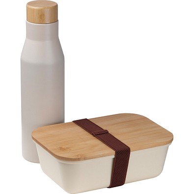 Set Lunchbox mit Edelstahlflasche Toronto,beige