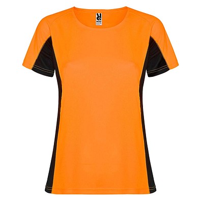 Shanghai Sport T-Shirt für Damen, Fluor Orange / schwarz, S