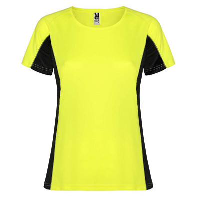 Shanghai Sport T-Shirt für Damen, Fluor Yellow / schwarz, S