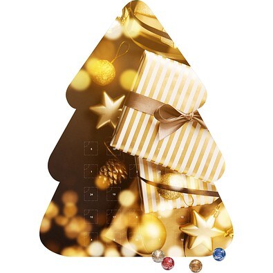 Shape Adventskalender Tannenbaum, Lindt LINDOR Minikugeln, Gold-Paket