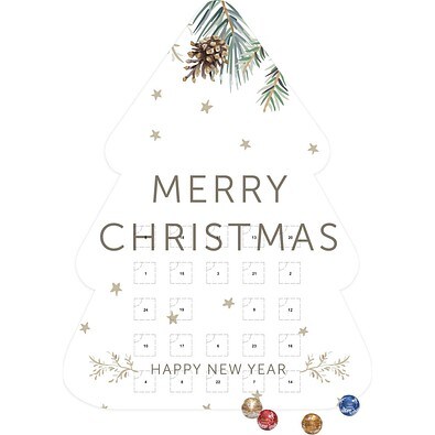 Shape Adventskalender Tannenbaum, Lindt LINDOR Minikugeln, Tannenzweige