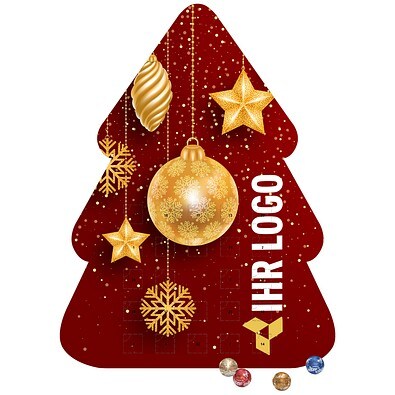 Shape Adventskalender Tannenbaum, Lindt LINDOR Minikugeln, Christbaumkugeln Gold