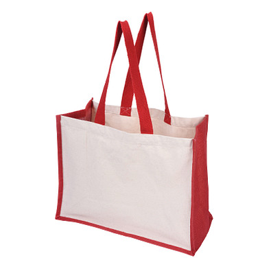Einkaufstasche Future aus Jute und Canvas, rot