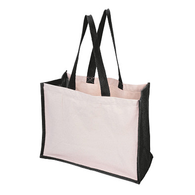 Einkaufstasche Future aus Jute und Canvas, schwarz