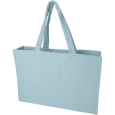Siam GRS-recycelte Strandtragetasche aus Frottee 13 L, Cloud Blue