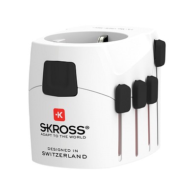 SKROSS Pro 3-Pole World Travel Adapter, weiß