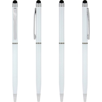 Sleek Stylus Pen Weiß Blaue Tinte