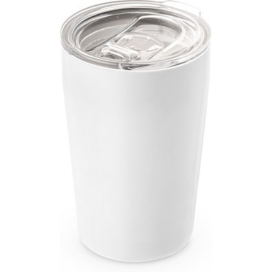 SLIDER. Reisebecher (Sublimation) aus Edelstahl 380 ml, Weiß