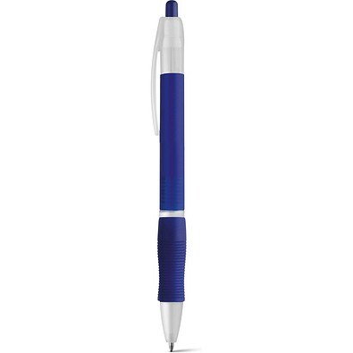 SLIM BK. Kugelschreiber aus ABS mit Gummigriff, Blau