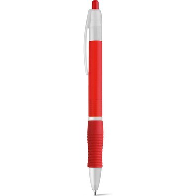 SLIM BK. Kugelschreiber aus ABS mit Gummigriff, Rot