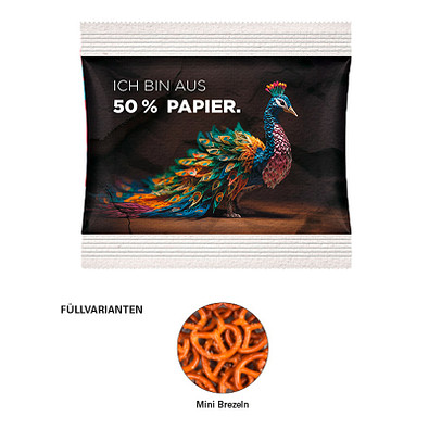 Snack Miditüte, Mini Brezel, inkl. Druck, Folie mit Papieranteil