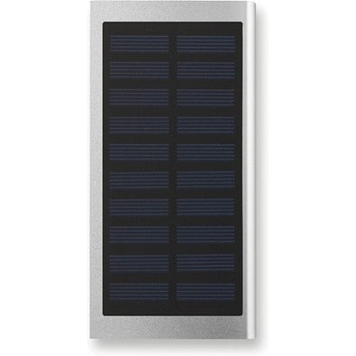 Solar Powerbank 8000 mAh, Mattsilber