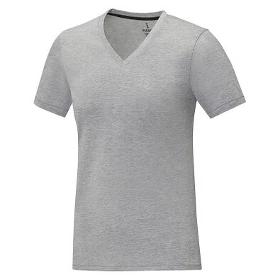 Somoto T-Shirt mit V-Ausschnitt für Damen, heather grau, S