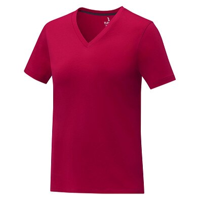 Somoto T-Shirt mit V-Ausschnitt für Damen, rot, S
