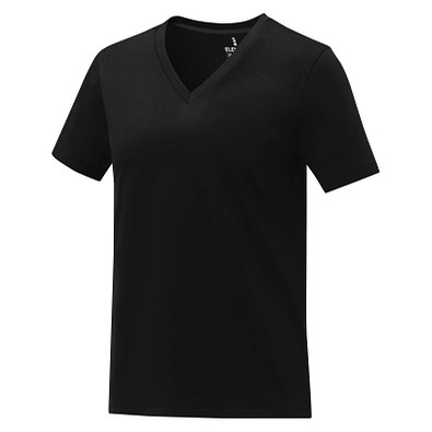 Somoto T-Shirt mit V-Ausschnitt für Damen, schwarz, L