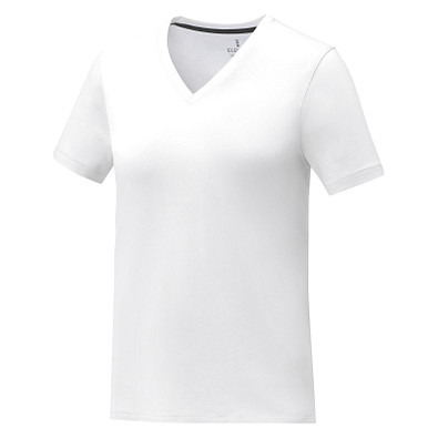 Somoto T-Shirt mit V-Ausschnitt für Damen, weiss, M