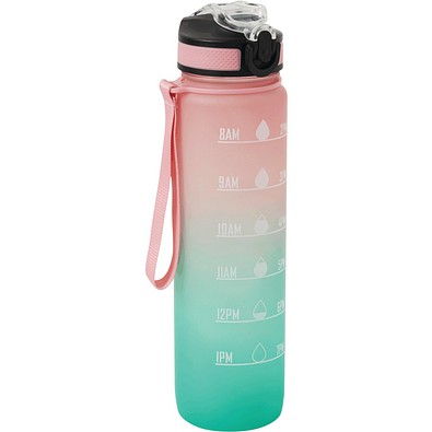 Sport-Trinkflasche HYDRO LEVEL,pink, türkis