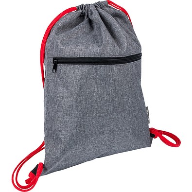 Sportbeutel PREMIUM, grau/rot