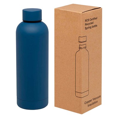 Spring 500 ml RCS-zertifizierte Kupfer-Vakuum Isolierflasche aus recyceltem Edelstahl, Ozeanblau