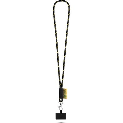 STAFFORD. SET Lanyard NAUTIC Long (Ø 7 mm) mit 9 mm Schnappkarabiner und Handyhalterung, Schwarz/Gelb